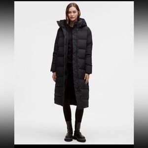 lululemon wunder puff long jacket - size 2, black